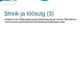 Kollektiivleping ja kollektiivse töötüli lahendamine #11