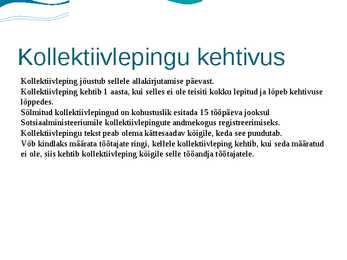 Kollektiivleping ja kollektiivse töötüli lahendamine #6