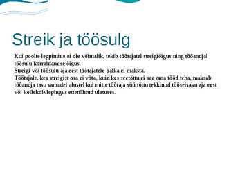 Kollektiivleping ja kollektiivse töötüli lahendamine #9