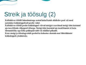Kollektiivleping ja kollektiivse töötüli lahendamine #10