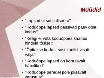 Koduõppe liikumine #9