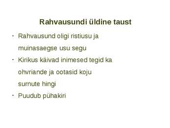EESTI RAHVAUSUNDIS VAIMU-JA HINGEKÄSITLUS #2