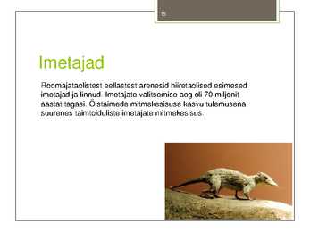 Taimede-loomade ja inimeste evolutsioon #15