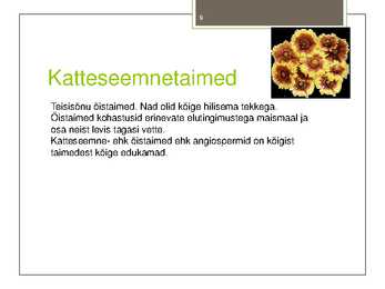 Taimede-loomade ja inimeste evolutsioon #9