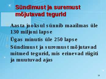 Maailmarahvastik ja rahvastikuprotsessid #16