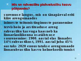 Maailmarahvastik ja rahvastikuprotsessid #10