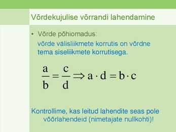 Murdvõrrandite lahendamine 9 klass 2013 #10