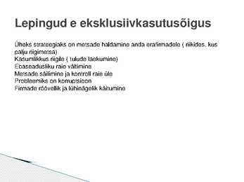 Keskkonna ökonoomika Metsandus #12