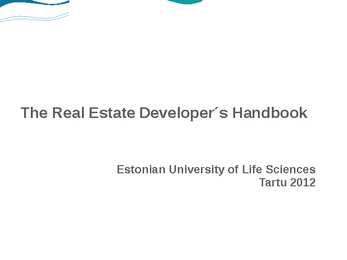 The Real Estate Developer´s Handbook