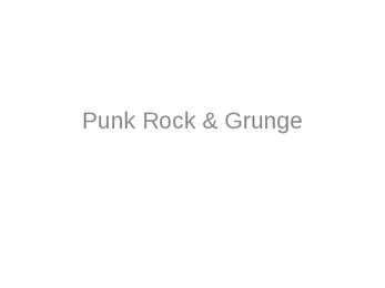 Punk rock ja grunge