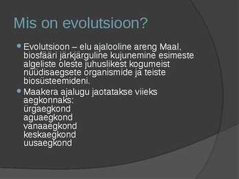 Eluslooduse evolutsioon #2