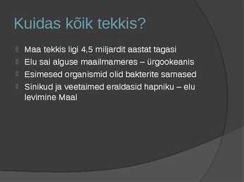 Eluslooduse evolutsioon #3
