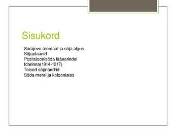 Sõja algus ja käik #2