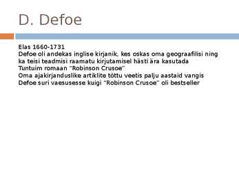 Robinson Crusoe #2