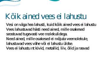 Vesi kui aine-Vee omadused #10
