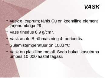Keemia iseseisev töö - vask #2