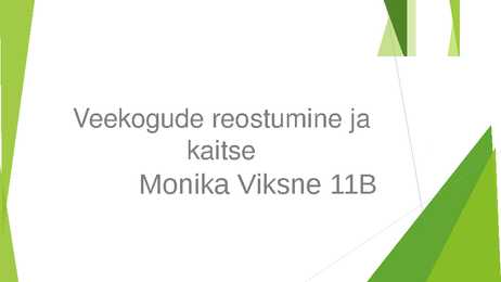 Veekogude reostumine ja kaitse