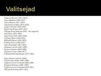Ameerika Ühendriigid 19 sajand #2