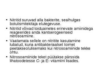 E-ained ja lisaained toidus #11