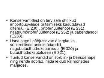 E-ained ja lisaained toidus #12