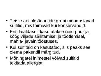 E-ained ja lisaained toidus #14