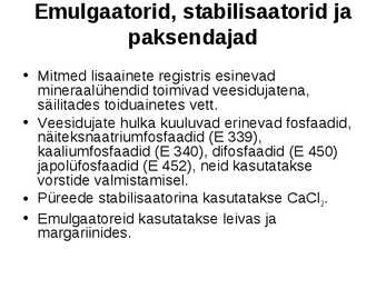 E-ained ja lisaained toidus #15
