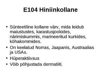 E-ained ja lisaained toidus #19