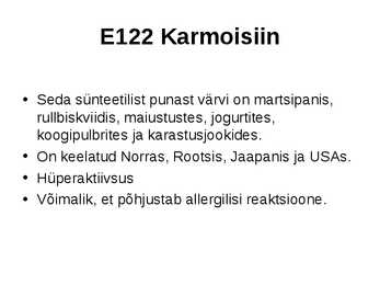 E-ained ja lisaained toidus #21