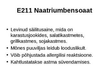 E-ained ja lisaained toidus #24