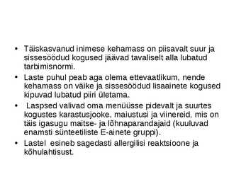 E-ained ja lisaained toidus #26