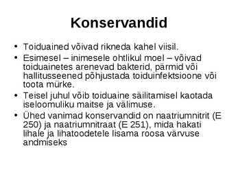 E-ained ja lisaained toidus #10