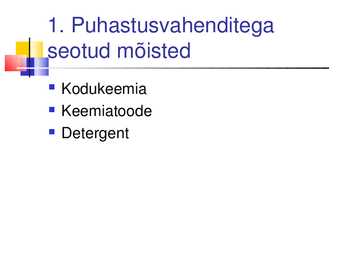 Kodus kasutatavad puhastusvahendid #5