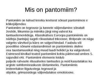 Pantomiim #2