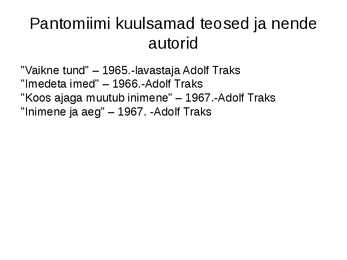 Pantomiim #4