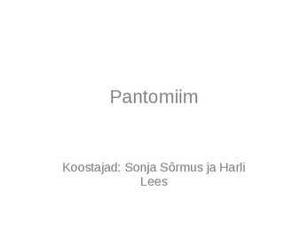 Pantomiim