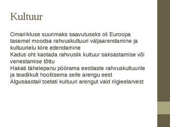 Kultuur ja olme Eesti Vabariigis #2