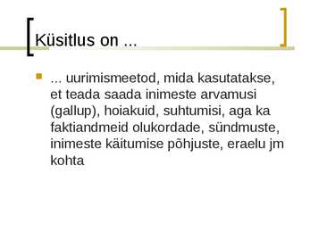 Küsimustikud #2