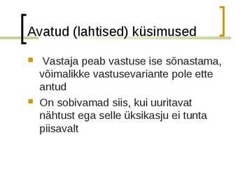 Küsimustikud #10