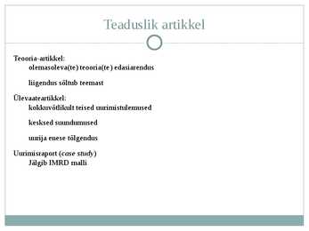 Teadusartikli kirjutamine #23