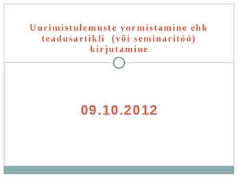 Teadusartikli kirjutamine