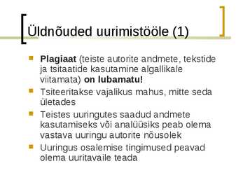 Uurimistöö eetika #3