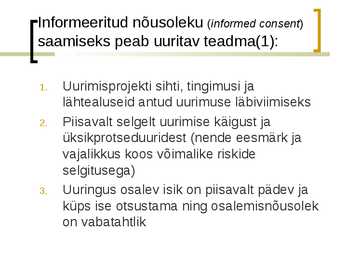 Uurimistöö eetika #7