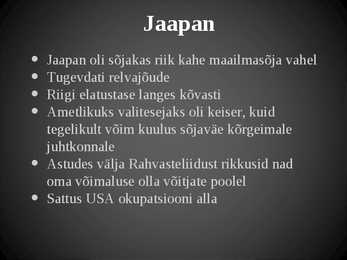 Jaapan pärast II maailmasõda #2