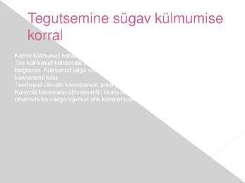 Kehaosade külmumine ja kuumenemine-tagajärjed #6