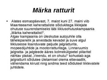 Liiklusohutus #7