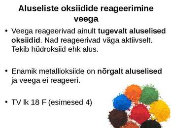 HAPPELISED JA ALUSELISED OKSIIDID-OKSIIDIDE SAAMINE #6