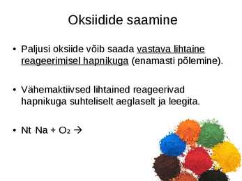 HAPPELISED JA ALUSELISED OKSIIDID-OKSIIDIDE SAAMINE #10