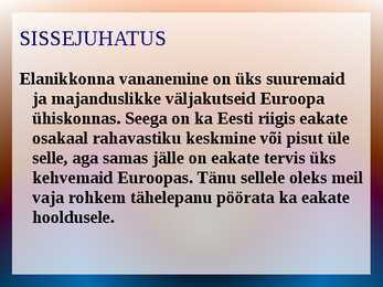 EAKATE HOOLDUSVORMID ESITLUS #2