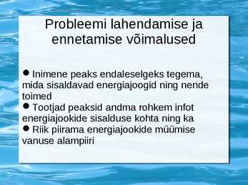 ENERGIAJOOGID JA TERVIS ESITLUS #11