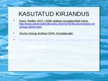 ENERGIAJOOGID JA TERVIS ESITLUS #15